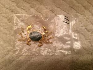 ¿Jade chino vintage tono dorado? JADIET? PIN BROCHE CANGREJO ¡HERMOSO!!!  - Imagen 1 de 3