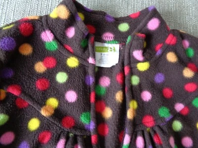 Fleece Jacket Sweater Shirt Girls Brown Polka Dot  Zipper Crazy 8 Size Small 5-6 - Image 1 of 4