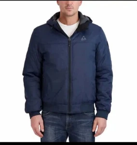 NWT Gerry Men’s Hooded Bomber Jacket Polyfill Insulation Blue Size M - Picture 1 of 10