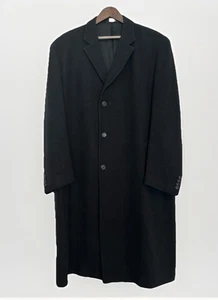 Jos A Bank Men’s Black Full Length Wool Trench Coat 46 L - Picture 1 of 3