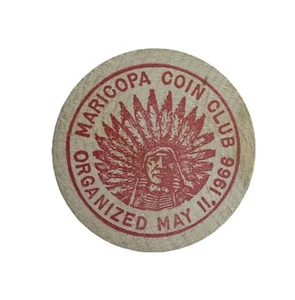 1971 Peoria, Arizona Holz Nickel Medaille - Maricopa Münze Club Treffen Holz rot - Bild 1 von 3