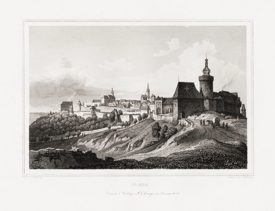 Tábor Bohemia Czech Steel Engraving Willmann Würbs 1850 - Image 1 of 1