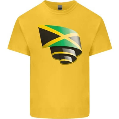 Curled Jamaican Flag Jamaica Day Football Kids T-Shirt Childrens Foto 1 de 4