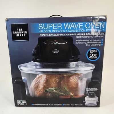 Super Wave Oven + Cookbook Sharper Image Infrared Convection 16 Quart Halogen - Image 1 of 4