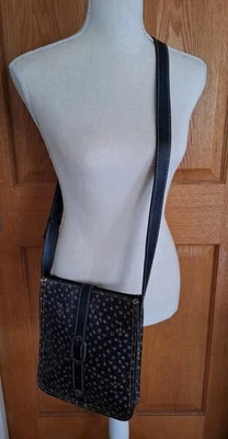 Patricia Nash Venezia 小袋牛仔雏菊海军蓝皮革斜挎包钱包 — 第 1/4 张图片