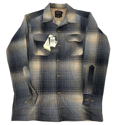 NWT Men’s Pendleton Original Plaid Board Button Down Shirt Blue Mix Ombré Small - Image 1 of 4