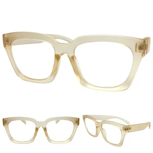 Oversize Vintage Retro Style READING Eye Glasses Readers Thick Cream Frame +2.75 - Picture 1 of 6