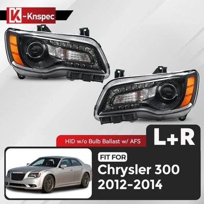 For 2012-2014 Chrysler 300 HID/Xenon Headlight Black Bezel w/AFS Left+Right Pair Foto 1 de 4