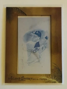 2014 Jason Kipnis Topps Allen und Ginter Mini gerahmte Druckplatte Cyan 1/1 - Bild 1 von 2