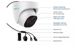 Reolink RLC-410 PoE CCTV Camera 1080p 5mp IP66 Rated - Picture 1 of 5
