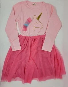Girls Easter Dress Gold Unicorn Pink SIze 10/11 - Picture 1 of 5