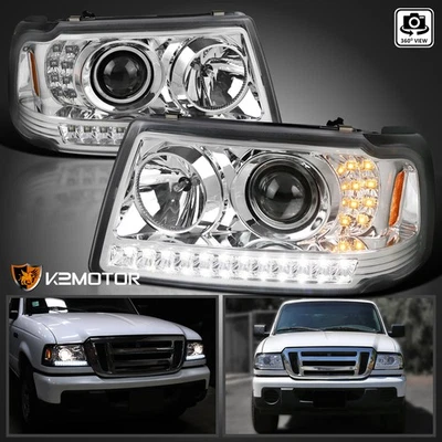 Fits 2001-2011 Ford Ranger LED Strip Projector Headlights Signal Lamp Left+Right - Image 1 of 4
