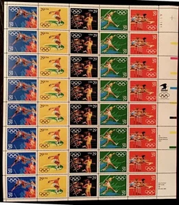 U.S. SHEET OF 40 SCOTT#2557a 1991 29ct SUMMER OLYMPICS MNH P#A11111 BELOW FACE - Picture 1 of 3