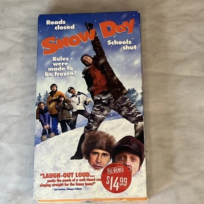 Snow Day VHS, 2000 Nickelodeon Rare Orange VHS Tape, Chevy Chase Blockbuster - Image 1 of 4