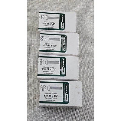 Máquina de pernos Crown tornillos de acero inoxidable 10 24 x 1/2" cabeza de cacerola 25 piezas por caja Foto 1 de 4