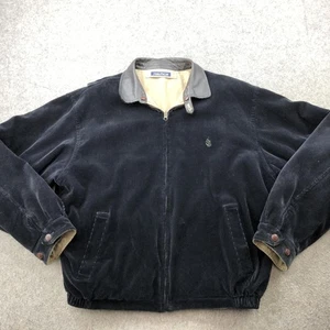 Vintage Nautica Jacke Herren XL Navy Hellbraun Wende Cord Full Zip Bomber 90s - Bild 1 von 17