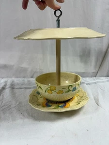 Tazza da tè in ceramica mangiatoia uccellini farfalla motivo floreale fatta a mano da appendere giardino deco - Foto 1 di 6