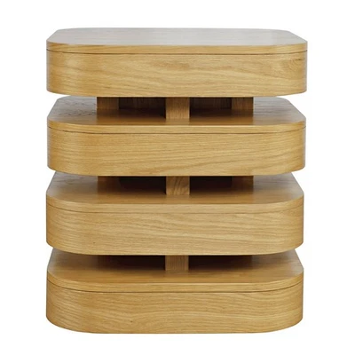 Mesa auxiliar cuadrada en capas escultura flotante moderna de mediados de siglo Brix Foto 1 de 4