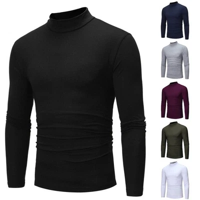 Herren Rollkragen Fleece Pullover Langarm Sweatshirt Slim Thermohemd Unterhemd - Bild 1 von 4