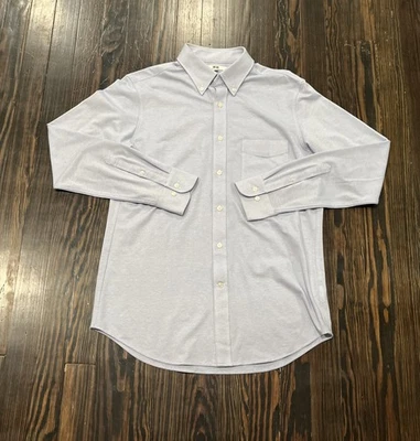 Camisa de punto con botones Uniqlo para hombre mediana delgada azul claro algodón  Foto 1 de 4