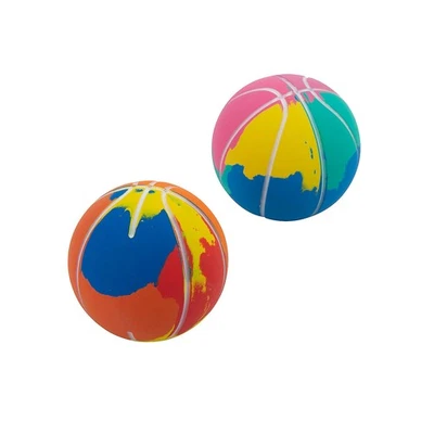 2 1/2" Mini Marbleized Rubber Bouncy Ball Basketballs - 12 Pc. - Image 1 of 2