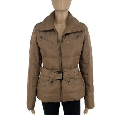 GEOX Women Brown Belted Down Puffer Jacket Coat Size EU 34 UK 6 US 4 - Image 1 of 4