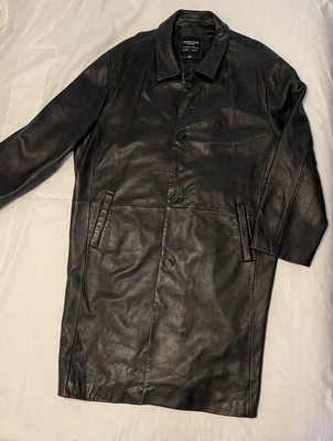 Pronto Uomo Negro 3X 100% Piel de Cordero Genuina Chaqueta Vestido Largo Abrigo Forrado  Foto 1 de 4