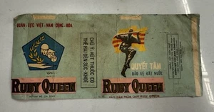 ETIQUETA DE CIGARRILLO MARCA “RUBY QUEEN” VINTAGE REPUBLIC SOUTH VN ARVN ANTERIOR A 1975 - Imagen 1 de 6