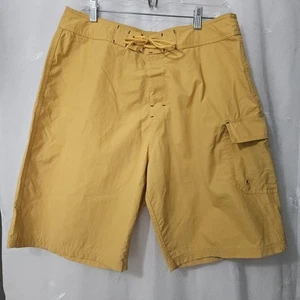 Vintage Y2k Oakley Swim Trunks Boardshorts Wax Comb Unlined Yellow Men's 34 - Picture 1 of 9