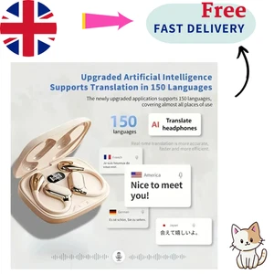 Language Translator earphones Real Time, 2-Way Translation Earbuds In 144 Lang.. - Picture 1 of 8