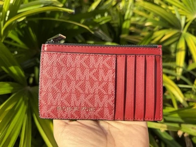 Portafoglio Michael Kors Jet Set Cooper Slim Top Zip Porta Carte MK Ciliegio Multi - Immagine 1 di 4