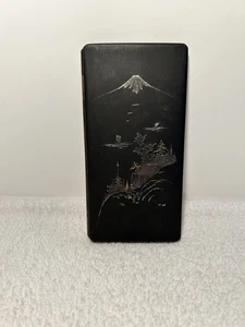 Vintage Japanisches Damaszener Montierung Fuji Zigarettenetui 24K Gold Inlay  - Bild 1 von 21