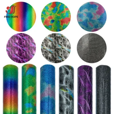 GLITTER Heat Transfer Vinyl HTV Heat Press TShirt Sheet/Roll Garment 6Colors DIY - Image 1 of 4