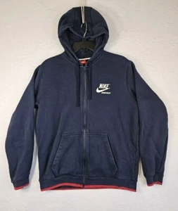 Nike Sportswear Fleece Full Zip Hoodie Sweatshirt Blue Mens Sz Medium AJ7925-451 - Picture 1 of 16