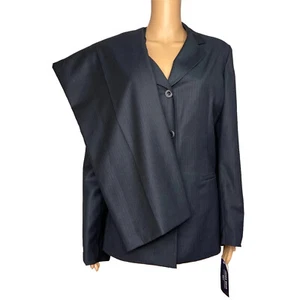 New JONES WEAR 2PC Navy Striped Polyester Rayon Lined Career Pant Suit Size 18 - Bild 1 von 9