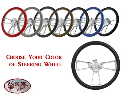 Volante de 14" Billet pulido y cualquier color para Ford Mustang 1965-1969 Foto 1 de 4