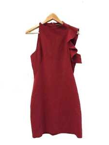 Designer Black Halo Size 6 US 12 AU Crimson Red Frill Sleeve Women's Dress