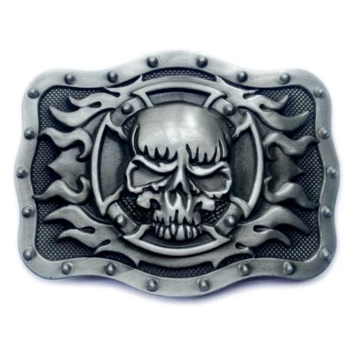 Skull Belt Buckle Western Cowboy Motorcyclist (YSK-03-S) - Image 1 of 2