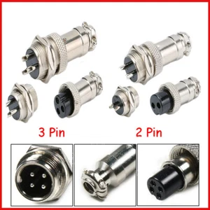 Aviation Plug GX16 2 Pin 3 Pin Male Female 16mm Panel Metal Cable Connector Flux - Picture 1 of 14