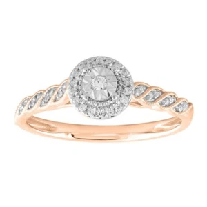 Diamond Engagement Round Shape Bridal Wedding Ring 10k Rose Gold - Picture 1 of 2