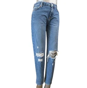 Forever 21 Jeans Girls 12 Blue Distressed Adjustable 100% Cotton MId Rise (W26 L - Picture 1 of 16