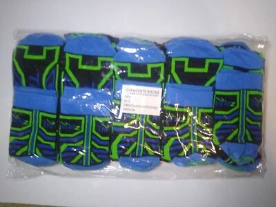 Innovative Socks With Bottom Grip For Exercise Or Play New 10 Pack Blue Size L - Image 1 of 3