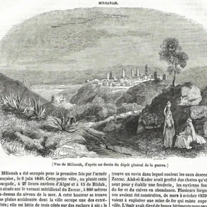 Algérie - Vue de Milianah - Afrique du Nord -- Article de presse 1840 - Picture 1 of 2