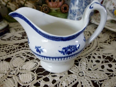 Jarra vintage Losol Ware Shrewsbury Keeling and Co Ltd azul y blanca Foto 1 de 4