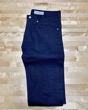 GUSTIN #89 Blue x Black Cone Mills USA Made Raw Selvedge Denim Jeans 31 Skinny