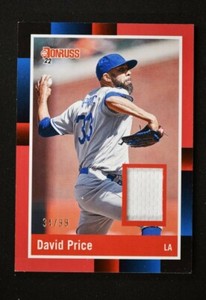 2022 Donruss Retro 1988 Materials Relic Red #R88M-DP David Price /99 - Dodgers