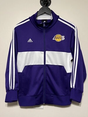 Adidas Los Angeles Lakers NBA Embroidered Track Jacket Size M Purple White - Image 1 of 4