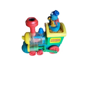 Vintage IIco Sesame Street Cookie Monster Wind Up Treno Giocattolo Gioco Multicolore - Foto 1 di 3