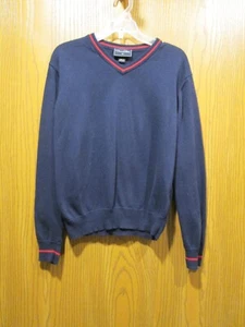 Oscar De La Renta Boy's Navy-Blue V-neck 100% Cotton Sweater Size 10Y - Picture 1 of 8