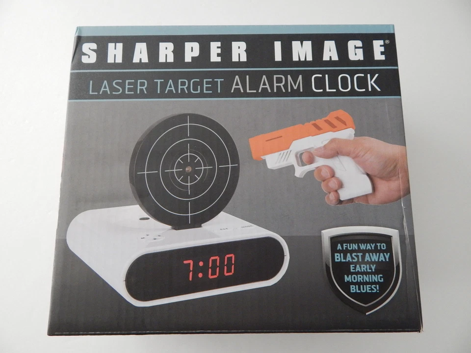 Sharper Image Laser Target Digital Alarm Clock White